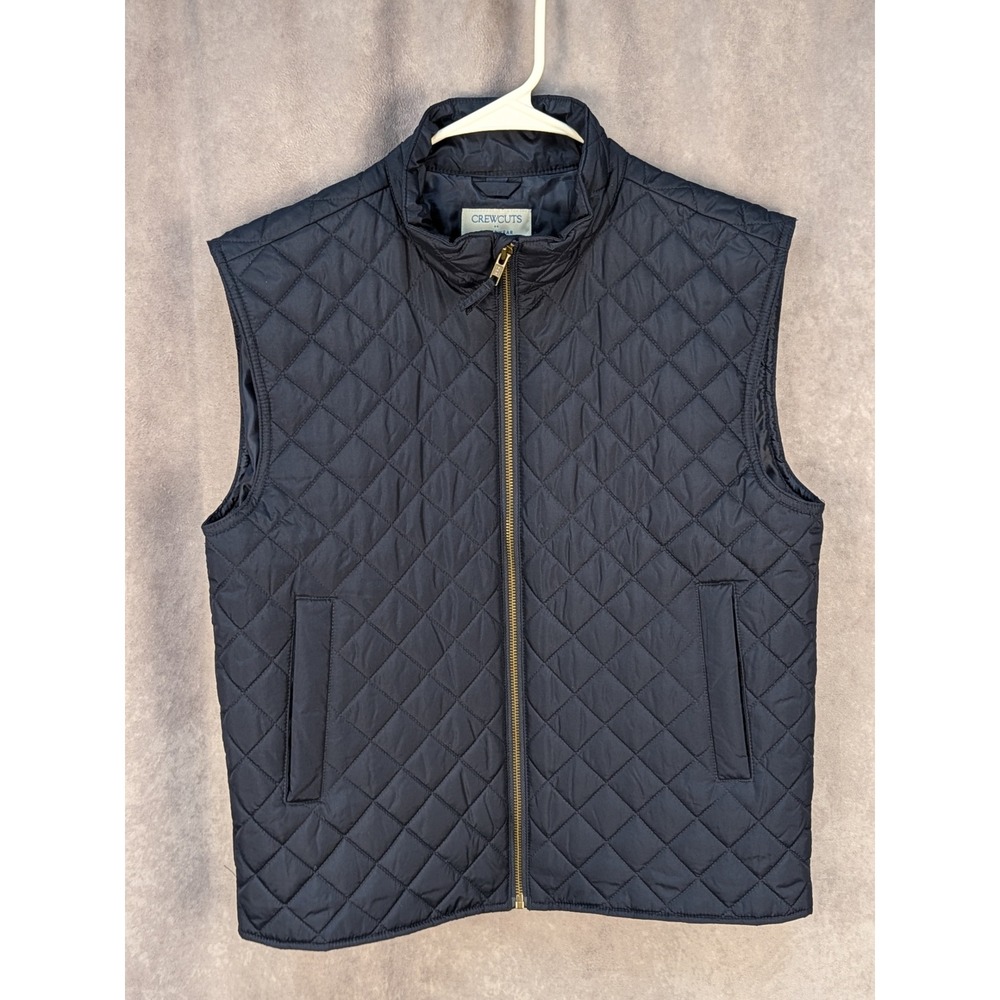 Crewcuts JCrew Boy Navy Blue Quilted Puffer Vest XXL 14 16 Zip Up Outerwear-C229